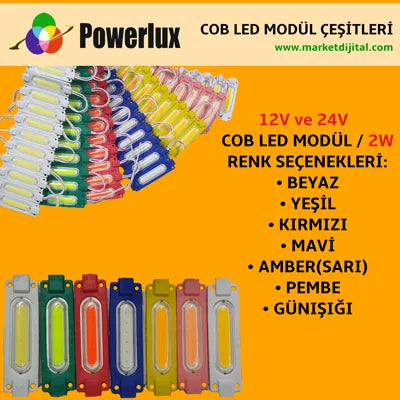 12 Volt 2 Watt Cob Ledli Reklamcı Modül Mavi
