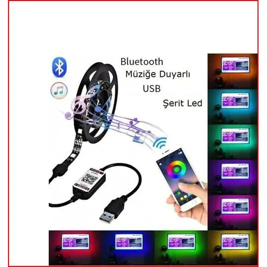 Powermax TV Arkası Şerit Led 5V RGB IR Kumandalı 5 Metre