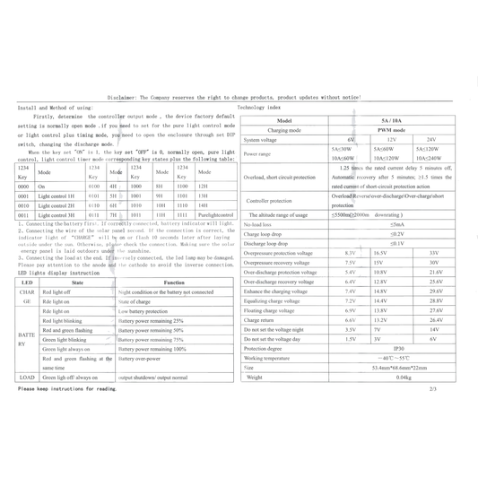 PWM Solar Controller (Solar Şarj Cihazı) 5 Amper