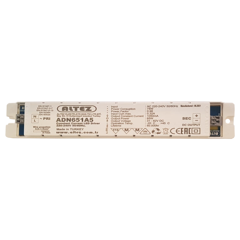 Altez 65W Led Driver 1050mA 31-62Vdc ADN651A5