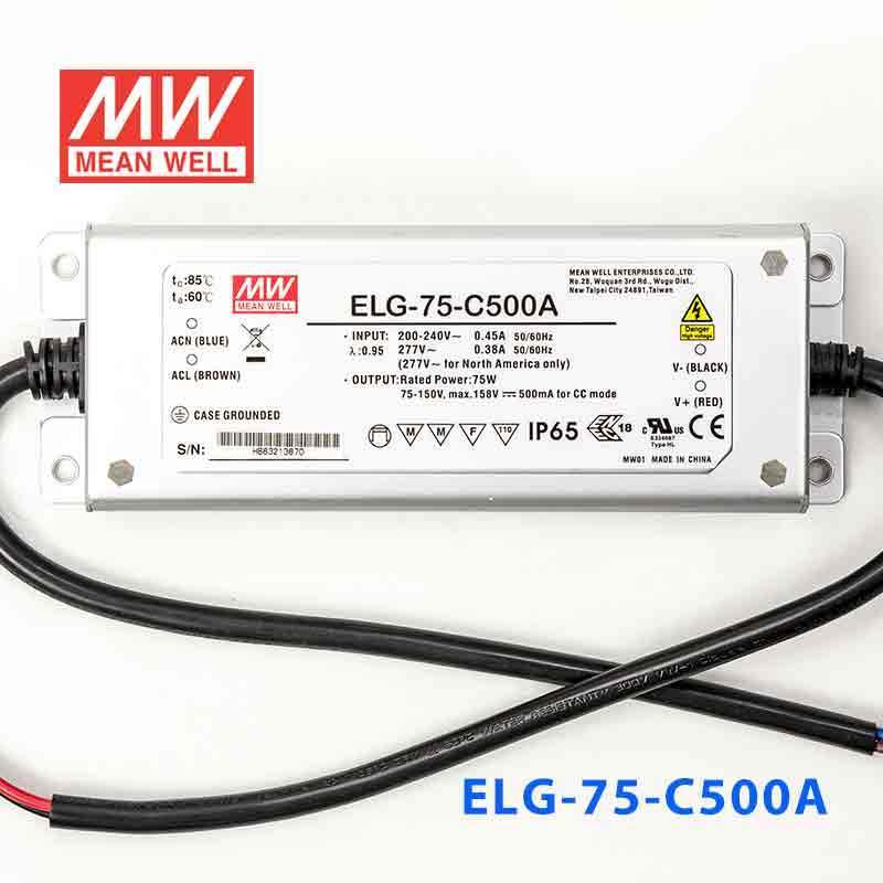 Meanwell 75W 500mA 75-150V Adaptör ELG-75-C500A