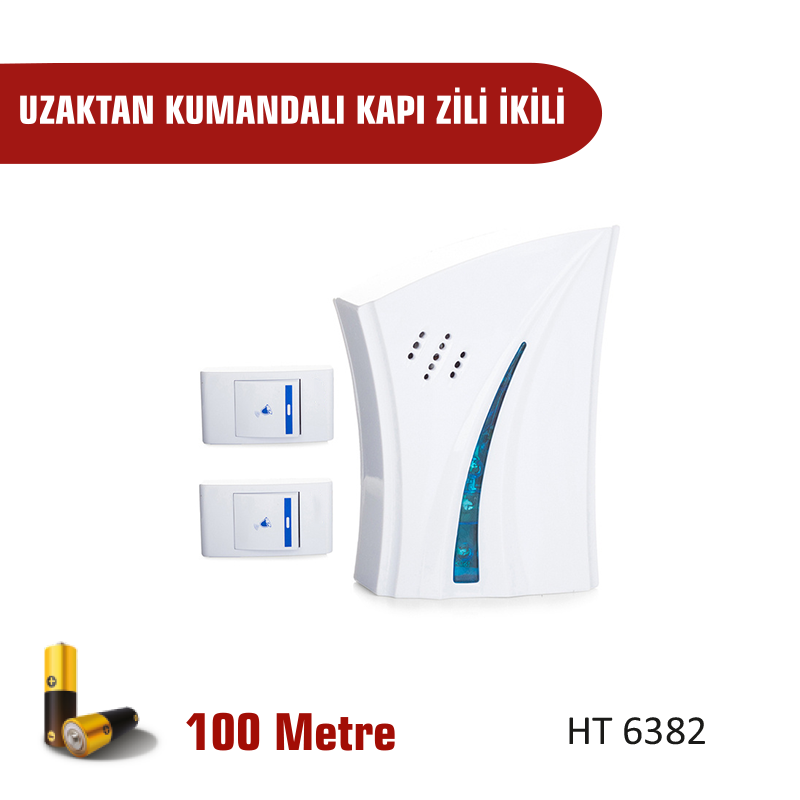 Uzaktan Kumandalı Kablosuz İkili Kapı Zili