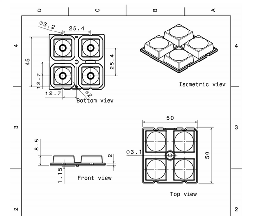 P-2x2-M 60 Derece XP Modül Lens Ledil