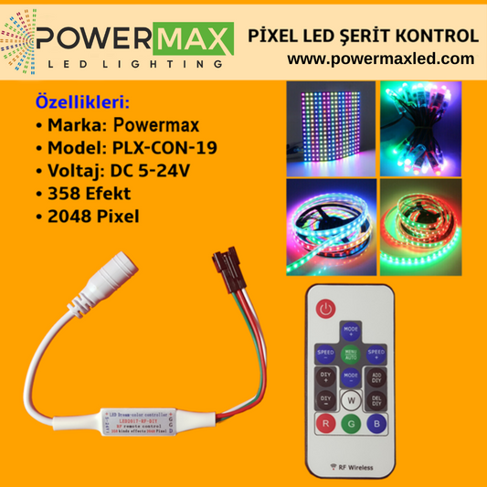Powermax DC5-24V Volt Pixel Kontrol Cihazı RF Kumandalı