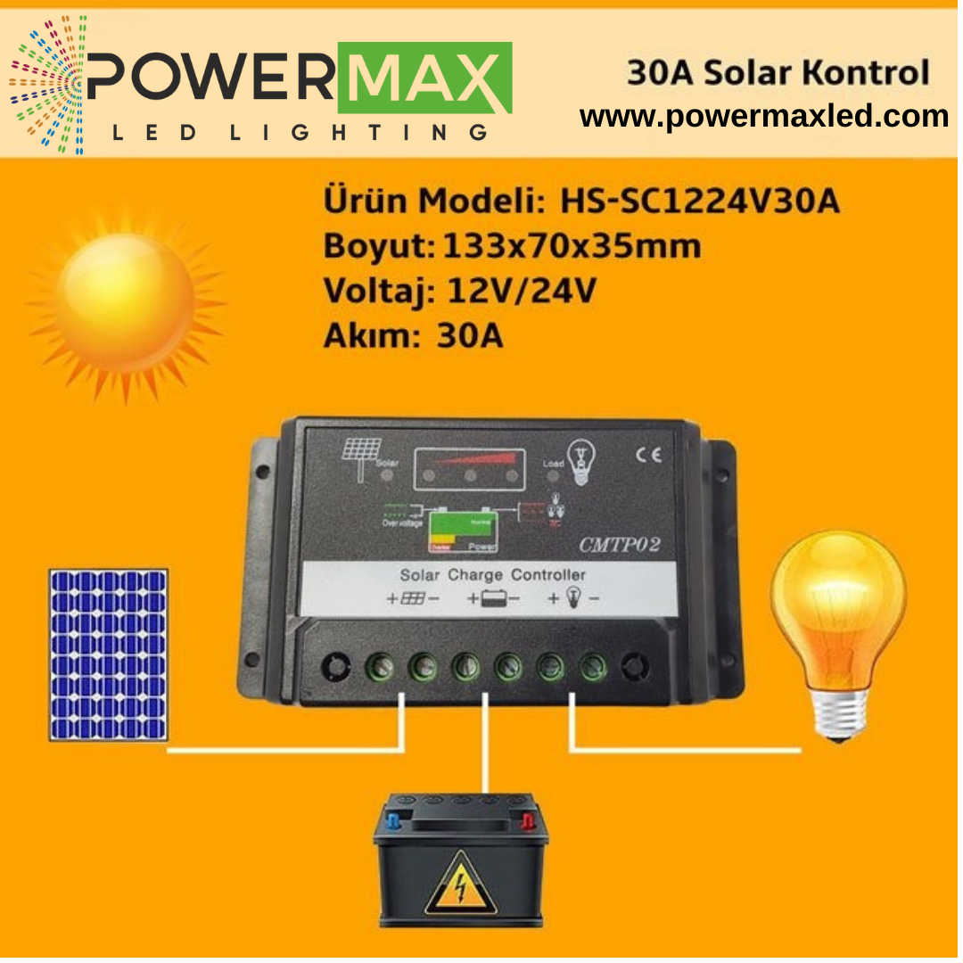 Solar Controller (Solar Şarj Cihazı) 30 Amper