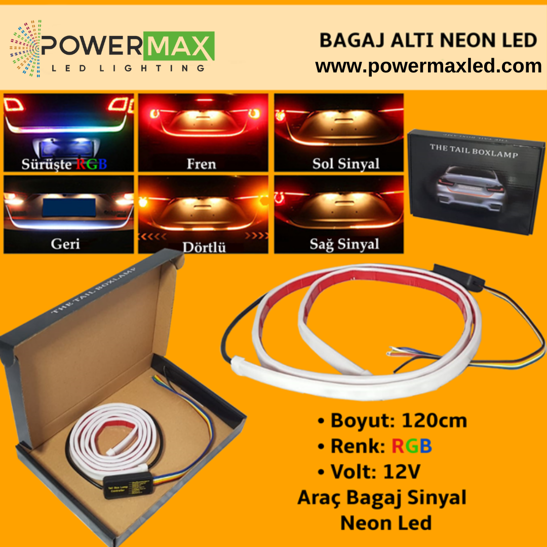 5 Fonksiyonlu Oto Bagaj Altı Kayan Led