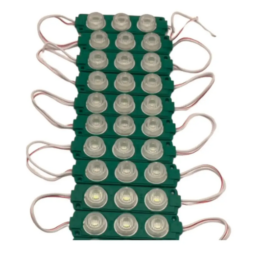 12 Volt 3 Watt 3'lü Lensli 3030 Reklamcı Modül Yeşil