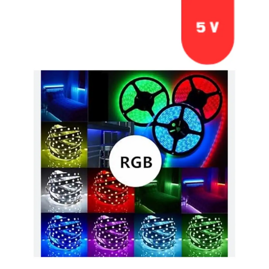 Powermax 3 Çip RGB Şerit Led 5 Volt 60 Led  5mt