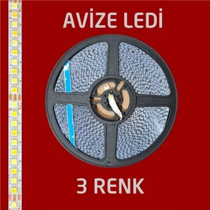 2835 Ledli Sabit Akım Avize Şerit Ledi 8MM (5 Metre) Beyaz+Günışığı