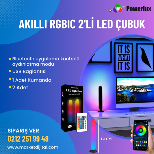 12 Volt 5050 Ledli Led Bar Alüminyum Çubuk 72 Ledli RGB