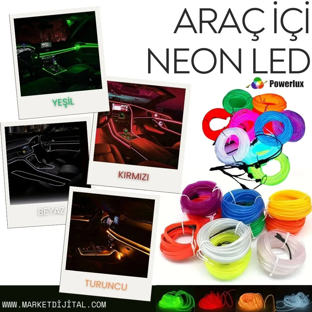 Araç İçin Neon Led A Kalite 3mt (Torpido ledi)