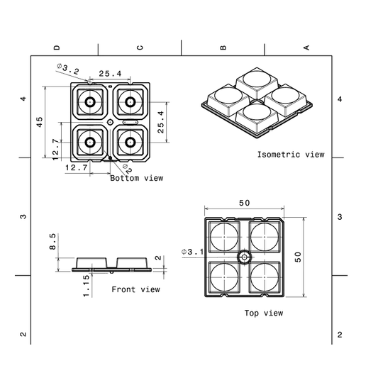 P-2x2-M 15 Derece XP Modül Lens Ledil