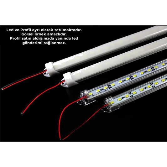 PJ1094 Tek Sıra Led Pcb İçin 1 Mt Bar Led Profil (İthal Profil)