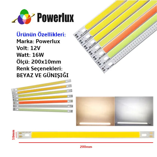Powermax 12V 16W COB LED 200x10mm Chip