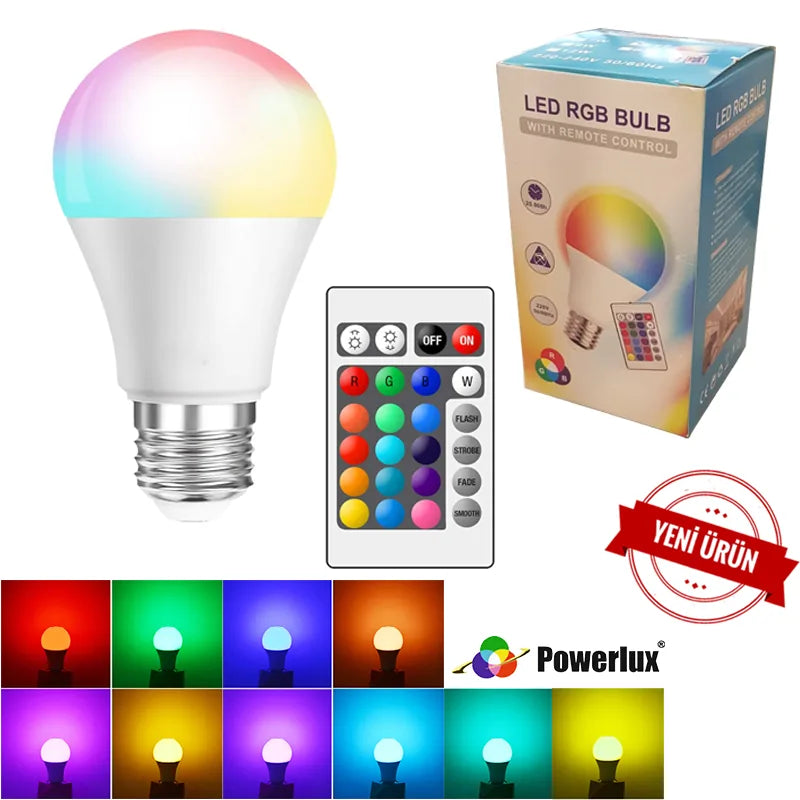Powermax 7W RGBW Led Ampul IR Kumandalı