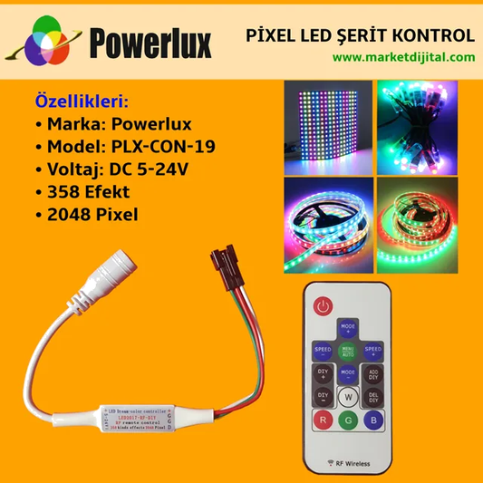Powermax DC5-24V Volt Pixel Kontrol Cihazı RF Kumandalı