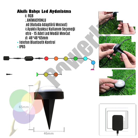 Powermax Pixel Bahçe Dekoratif Aydınlatma Smart Kit ICRGB