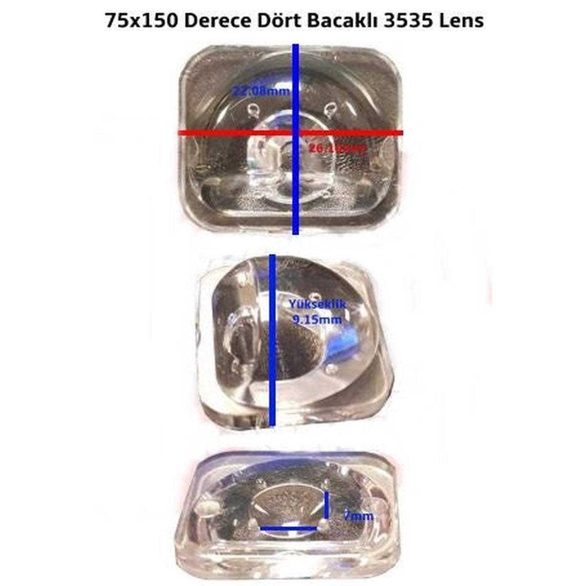 75x150 Derece Dört Bacaklı 3535 Lens