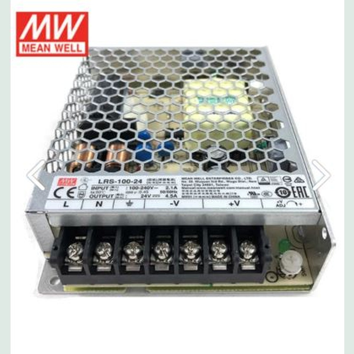 LRS-100-24 24Volt 0-4.5 Amper 108W Meanwell