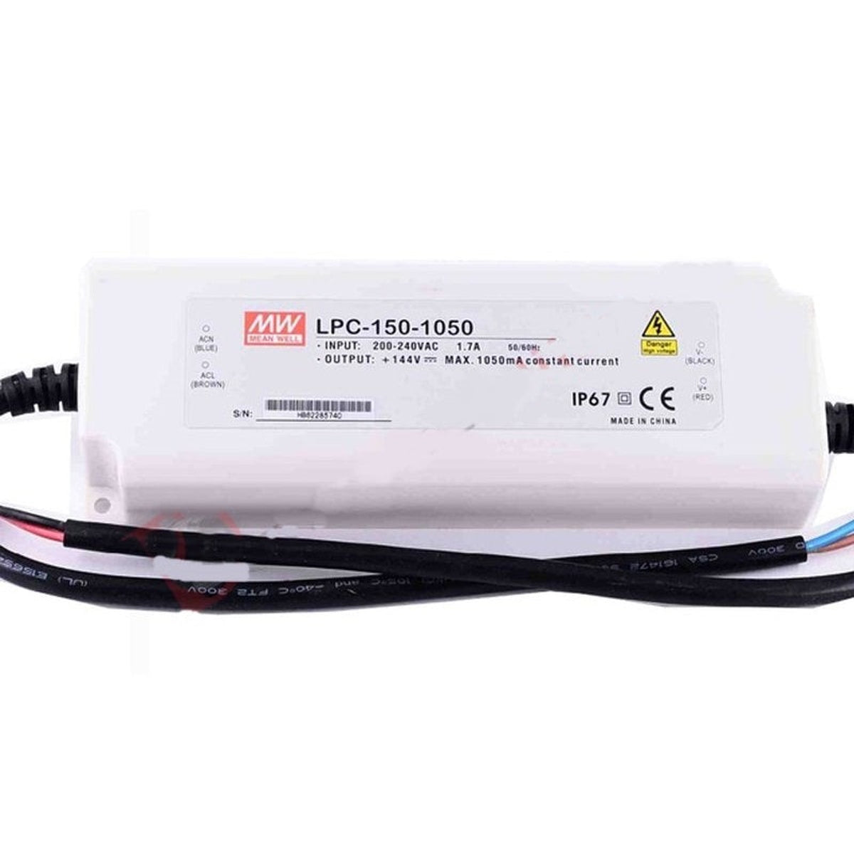 LPC-150-1050 72-144 Volt 1050 mA IP67 Meanwell