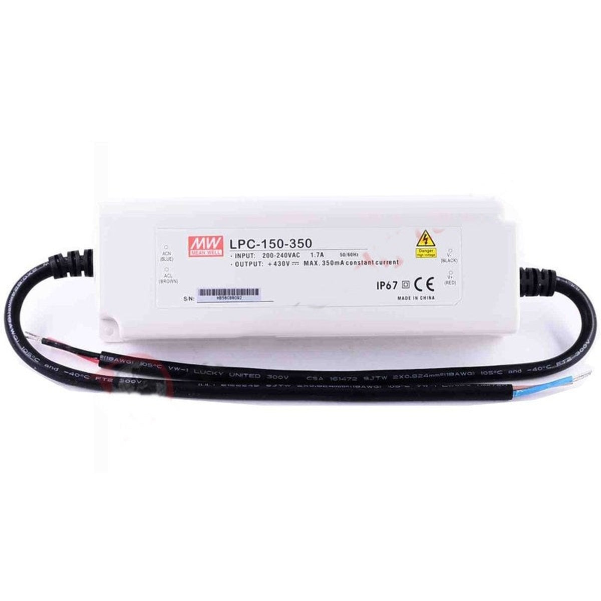 LPC-150-350 215-430 Volt 350 mA IP67 Meanwell