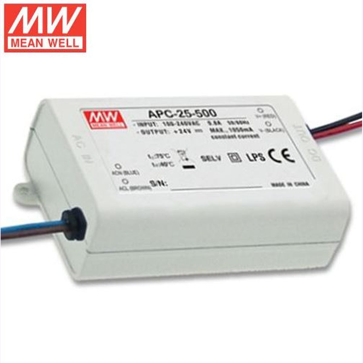 APC-25-500 15-50 Volt 500 mA IP42 Meanwell