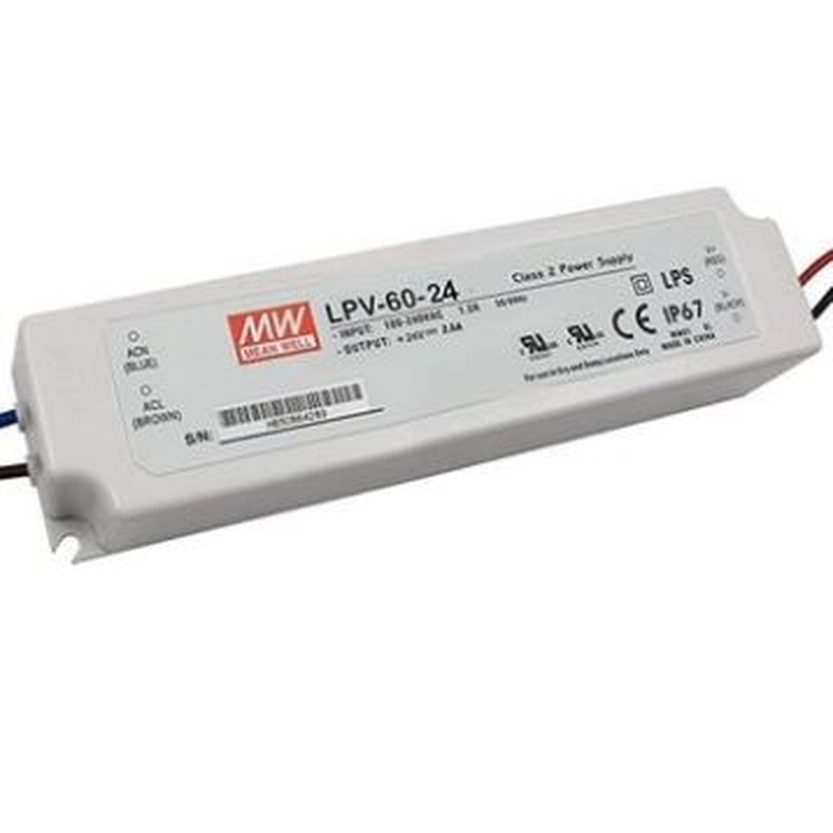 LPV-60-24 24 Volt 2.50 Amper IP67 Meanwell