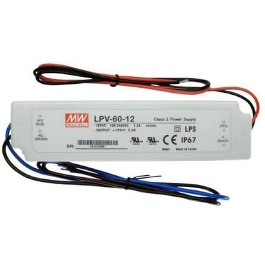 LPV-60-12 12 Volt 5 Amper IP67 Meanwell