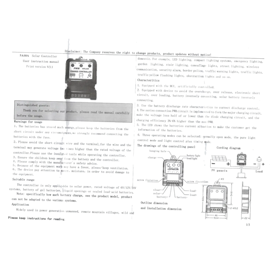 PWM Solar Controller (Solar Şarj Cihazı) 5 Amper