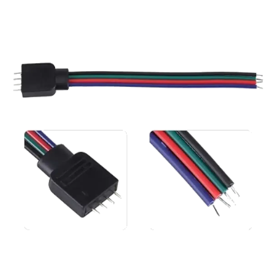 RGB Şerit Led Soketli Kablo 4 Pin Erkek İğneli