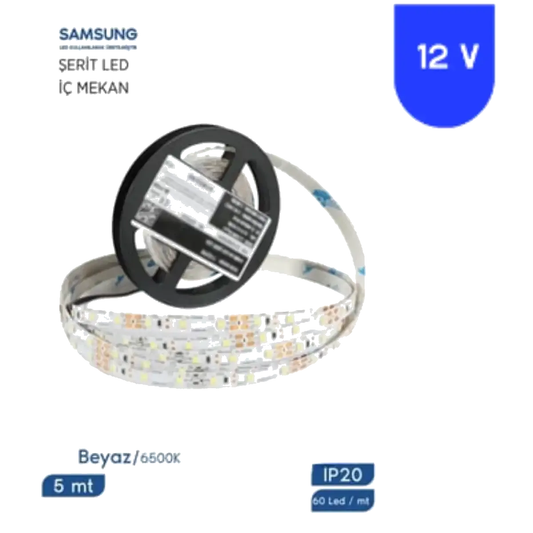 Samsung 12V 2835 Tek Çipli 60 Led Şerit Led