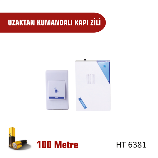 Uzaktan Kumandalı Kablosuz İkili Kapı Zili