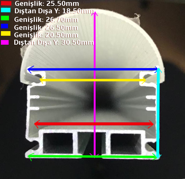 PJ1095 2 Sıra Led Pcb İçin 1 Mt Tüp Led Profil