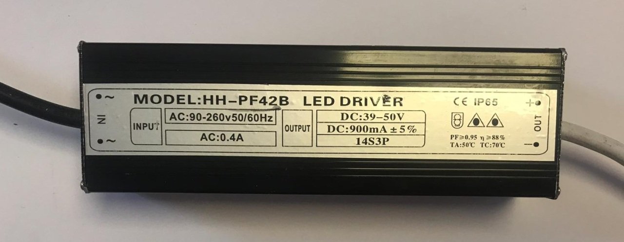 HH-PF42B Led Driver AC 90-260V DC 39-50V 900mA