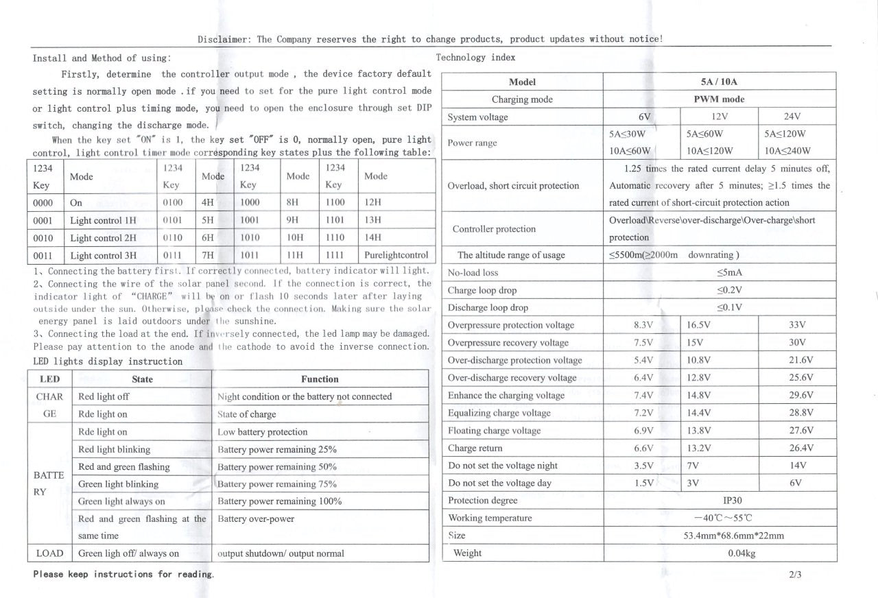 PWM Solar Controller (Solar Şarj Cihazı) 5 Amper