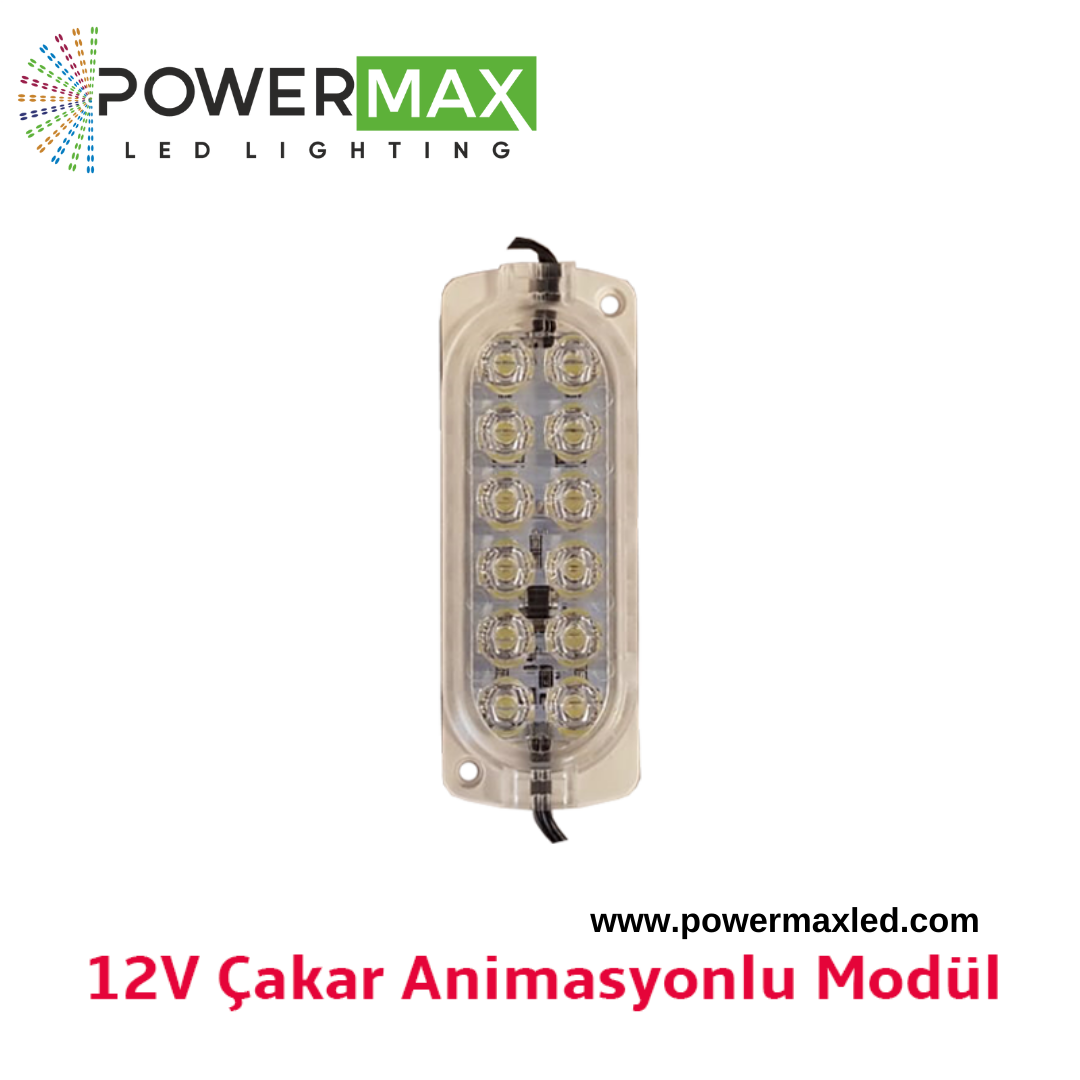 12 Volt 2.4 Watt Animasyonlu Çakar Modül 12 Ledli