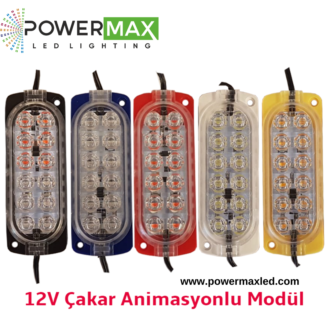 12 Volt 2.4 Watt Animasyonlu Çakar Modül 12 Ledli