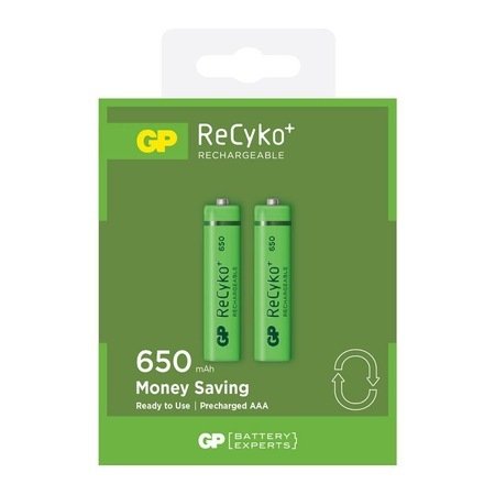 GP ReCyko 650 mAh 2'li AAA Şarjlı İnce Pil