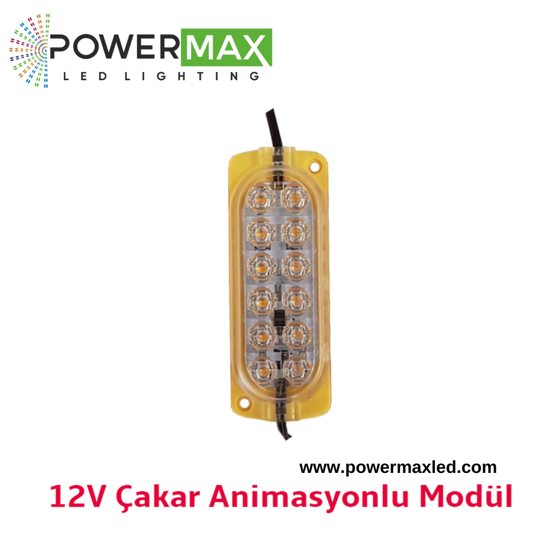 12 Volt 2.4 Watt Animasyonlu Çakar Modül 12 Ledli