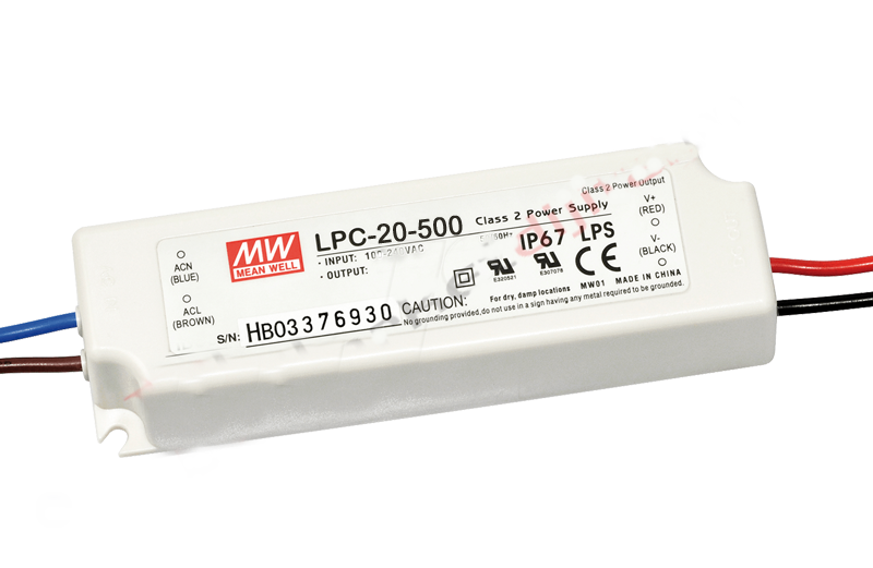 LPC-20-500 9-30 Volt 500 mA IP67 Meanwell