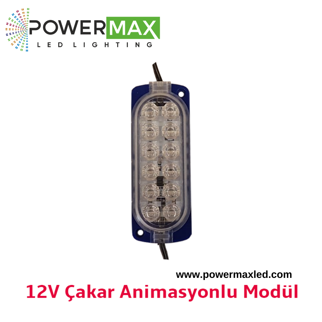 12 Volt 2.4 Watt Animasyonlu Çakar Modül 12 Ledli