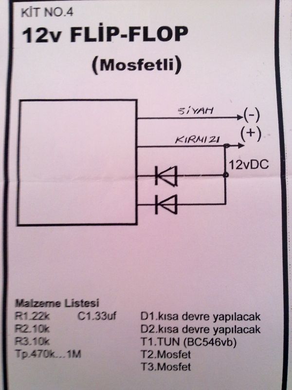 220 Volt Flip Flop 2 Kanal Devre