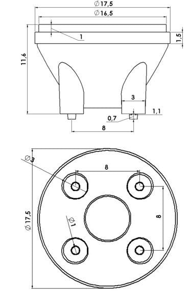 15 Derece 4 Pin Mini Lens