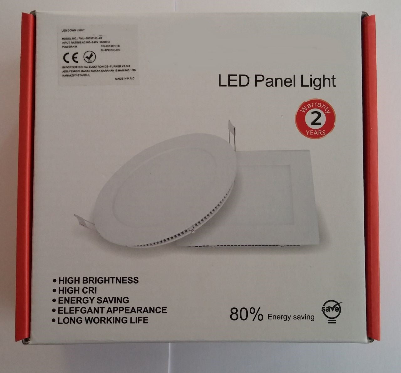 Beyaz - Yuvarlak Led Panel Işık 15 Watt Slim Downlight