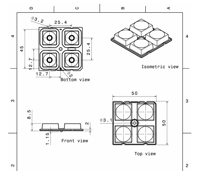 P-2x2-M 30 Derece XP Modül Lens Ledil