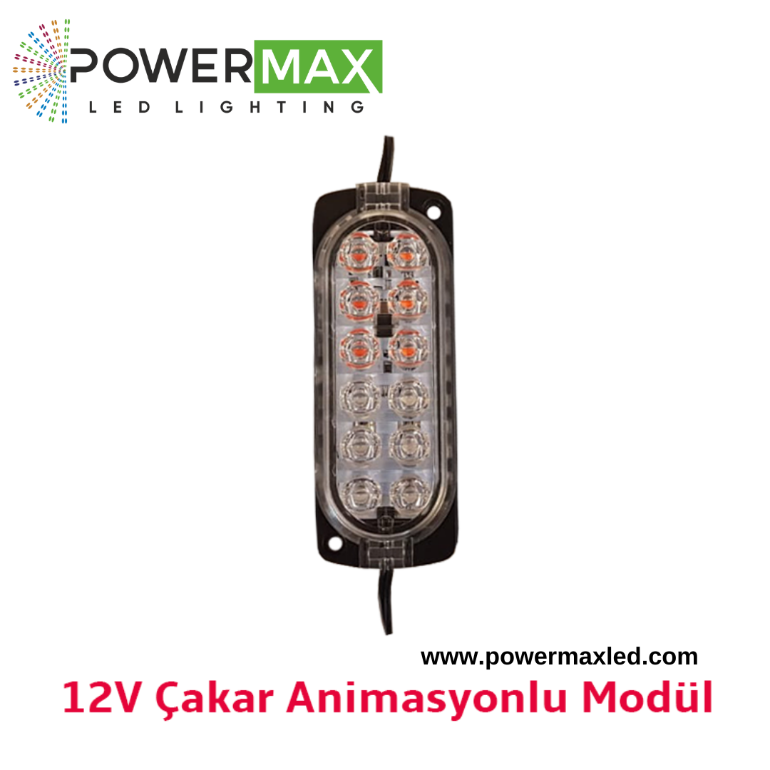 12 Volt 2.4 Watt Animasyonlu Çakar Modül 12 Ledli