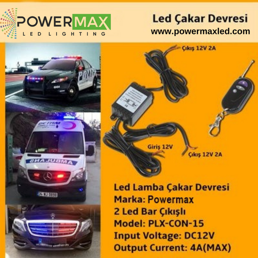 Powermax Polis Çakar Devresi / Ledli Çakar PLX-CON-15