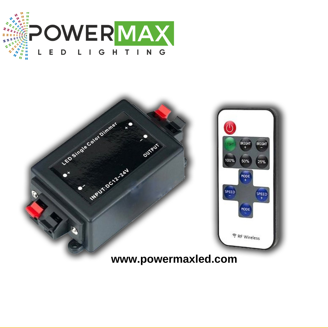 Powermax Şerit Led Kontrol RF Kumandalı Dimmer 12A 12-24V