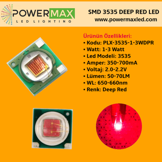 Powermax Smd 3535 Deep Red Led 1-3 Watt