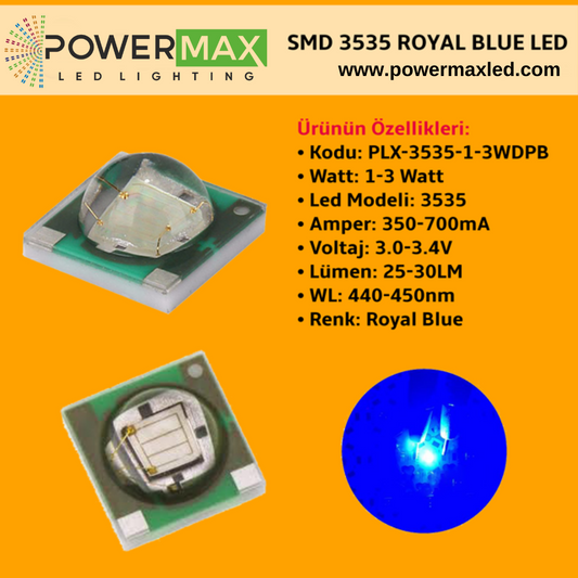 Powermax Smd 3535 Royal Blue Led 1-3 Watt